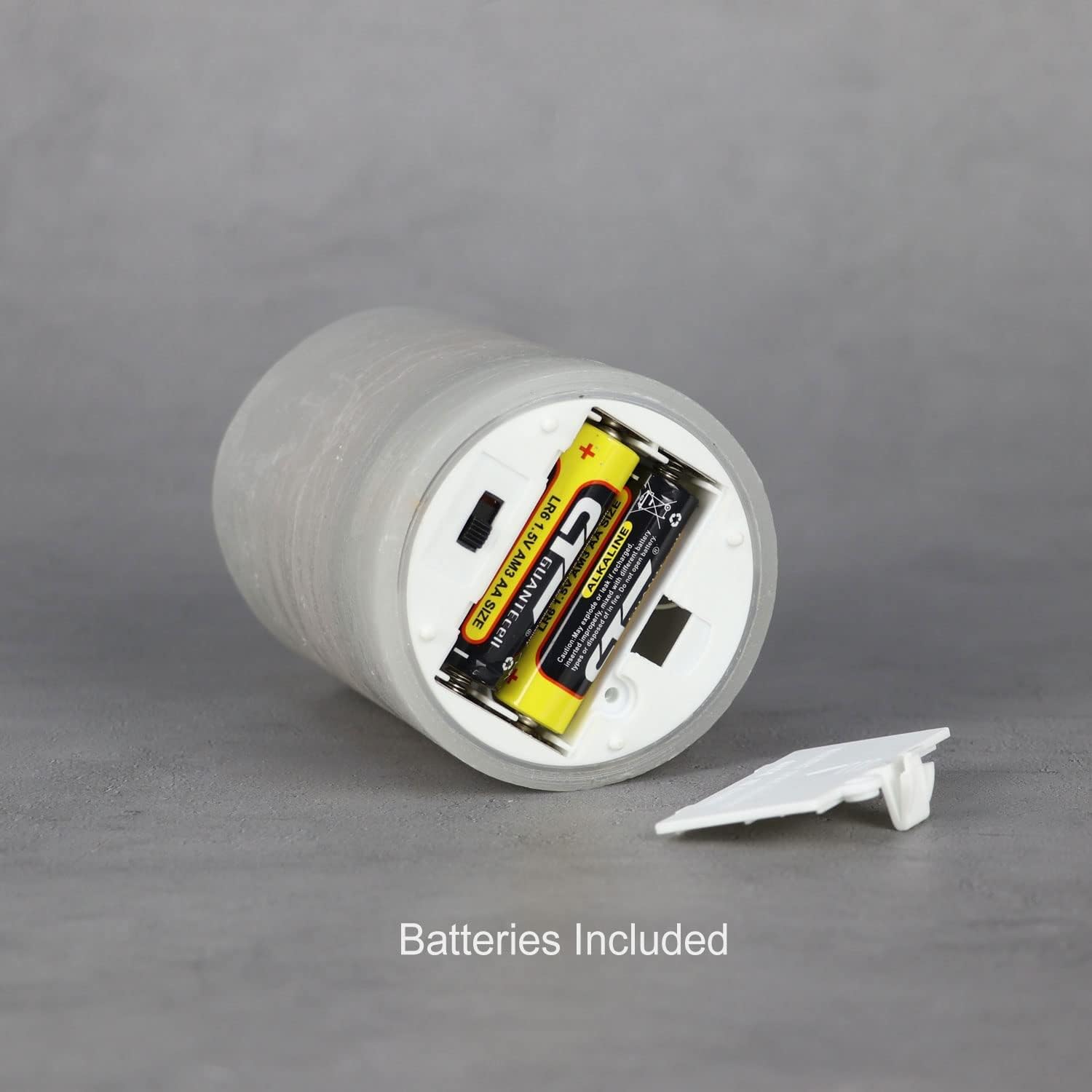 Rhytsing Grey Battery Operated Flameless Led Candles with Timer Function, Warm White Light, Real Wax Finish, 6