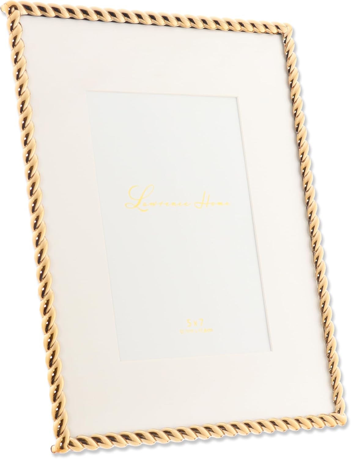Lawrence Frames Metal Frame, Rope Design, Gold, 8x10 (5x7 mat)