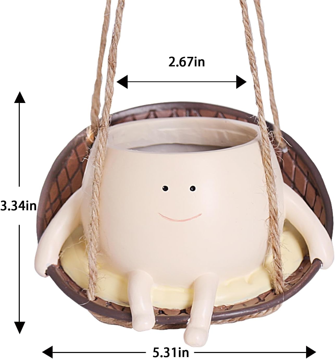 Hanging Swing Chair Planter Pot Smile Face Plant Pot / Small