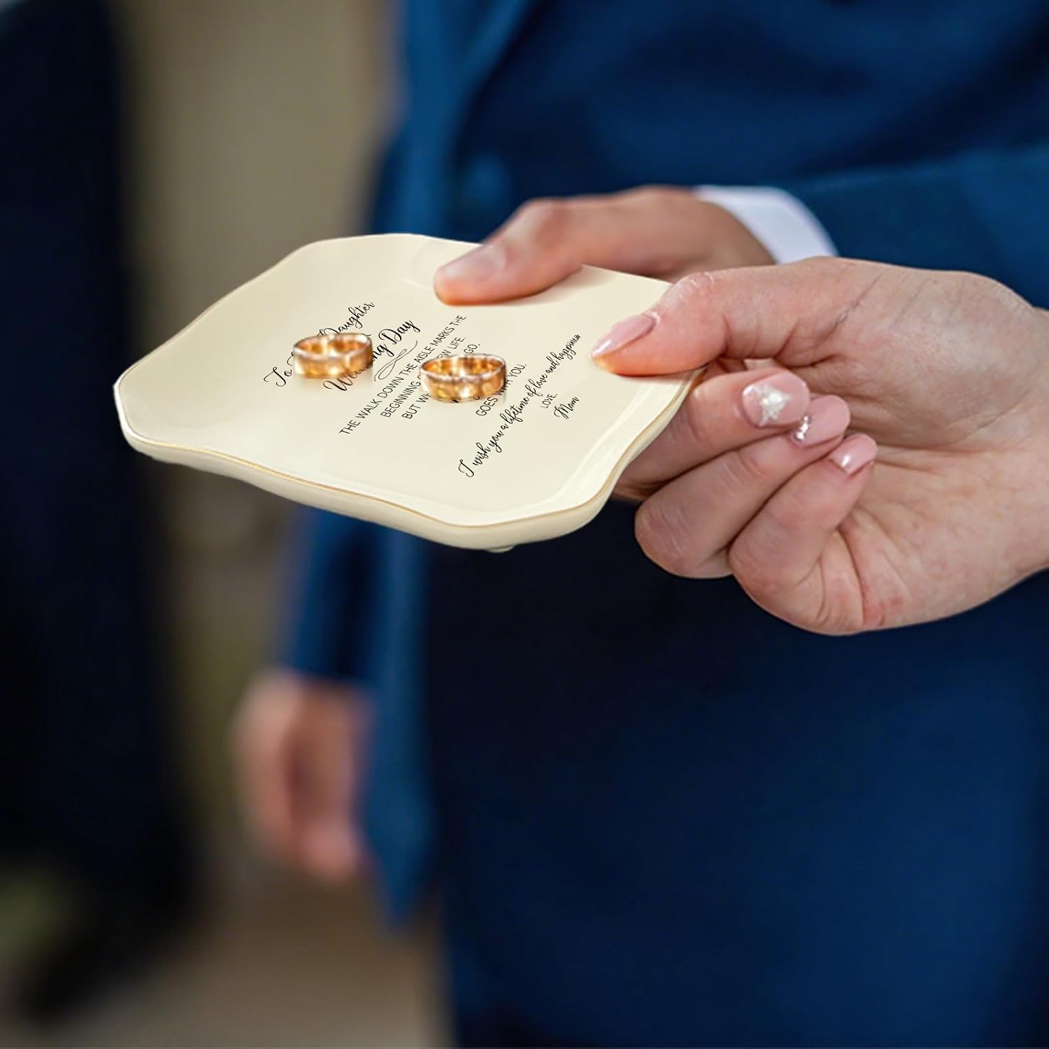 Bridal Jewelry Dish Ring Tray / To My Daughter On Her Wedding Day
