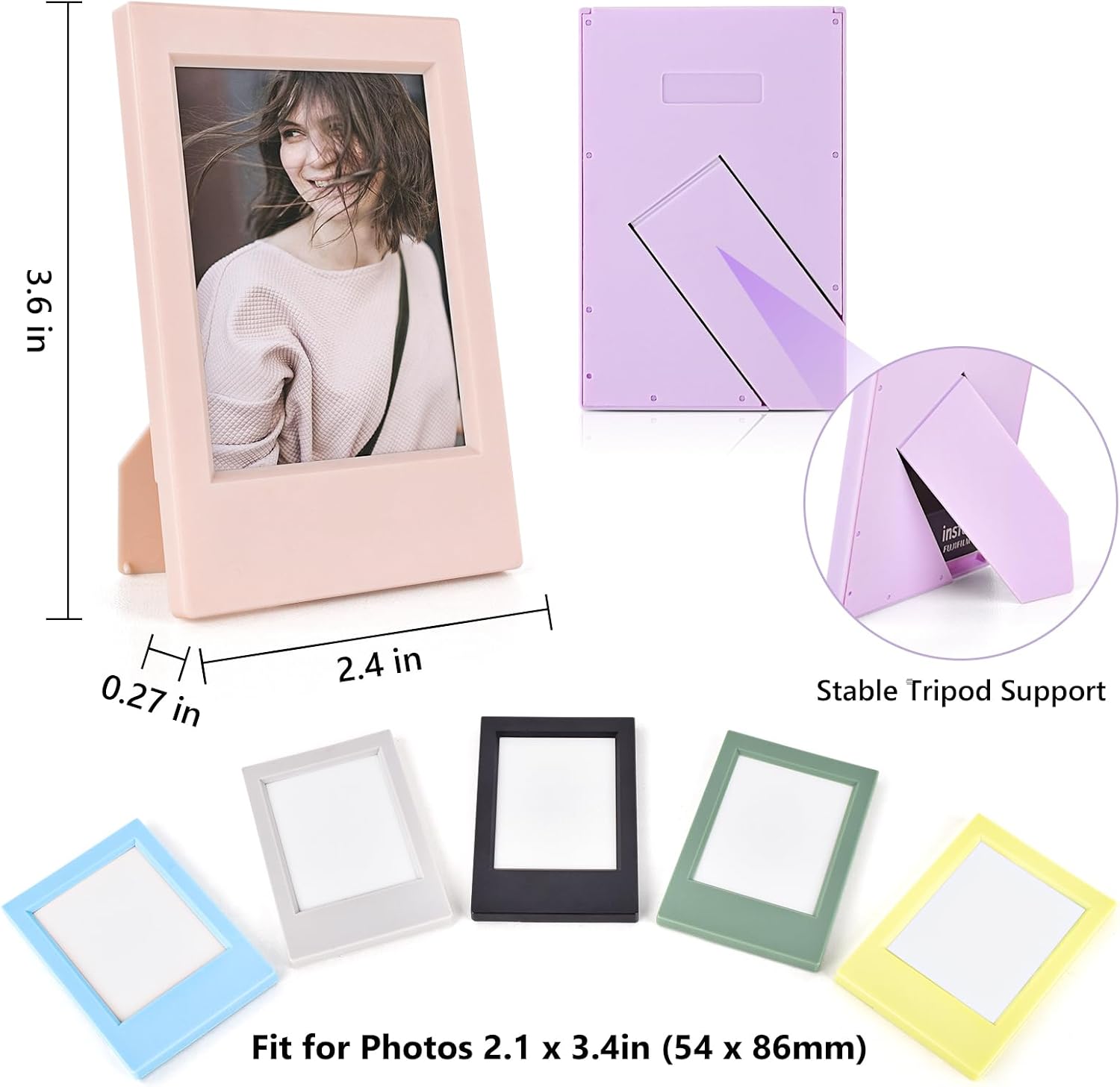 Mini Photo Frame for Instax Mini / 7-mixed Colors / 2 x 3 / Photo Frames - Tabletop