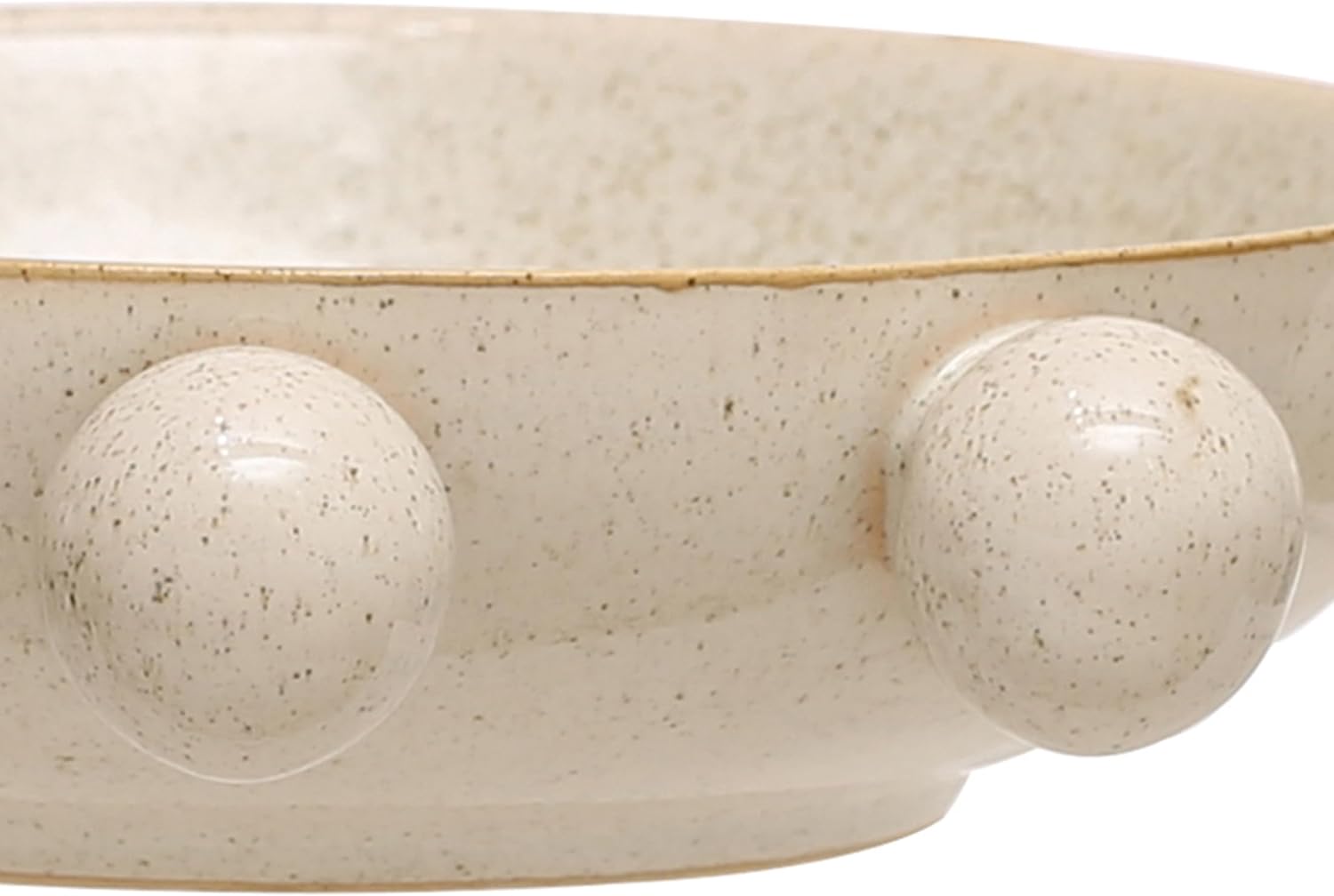 Orbs and Reactive Glaze / Cream / 9.63" L x 9.25" W x 2" H / 9.75 Inch