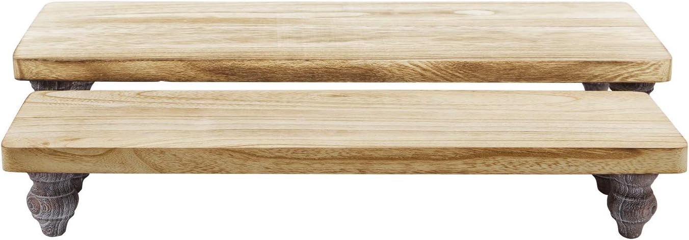 Countertop Dessert Serving Stand / Oak / Set of 2