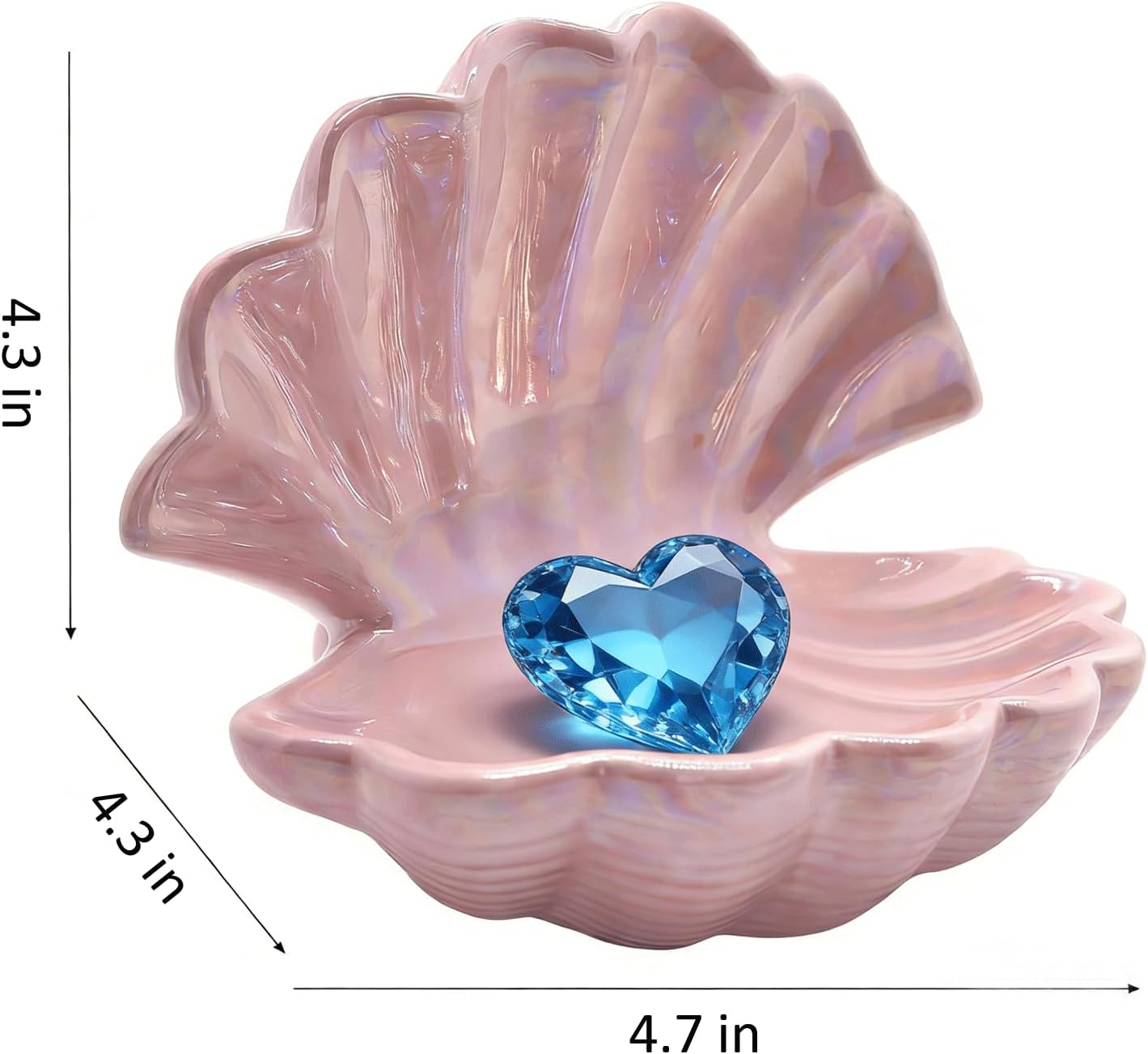 Ceramic Seashell Jewelry Tray Ring Dish / Pink