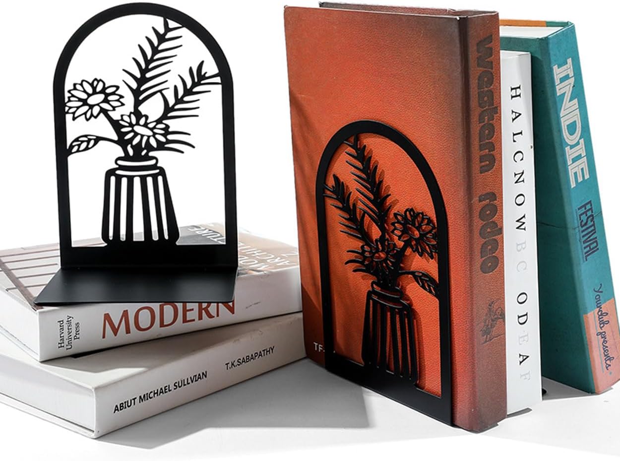 Metal Bookends / Metal Book Ends 3 Pairs / Black
