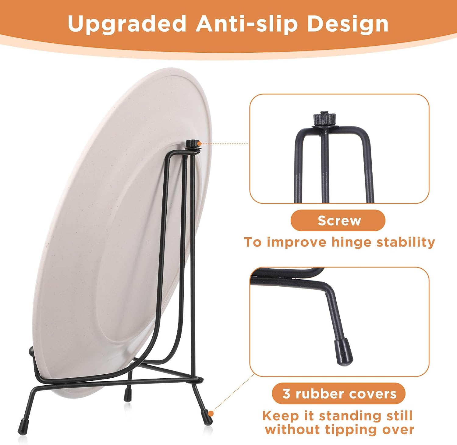 Iron Plate Stands for Display / Black / 8 Inch / Set of 18