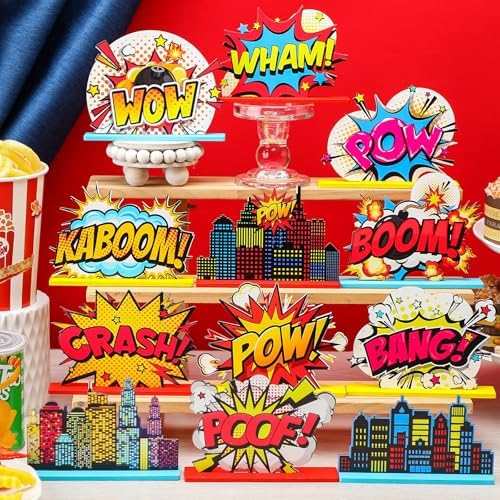 Marsui 12 Pcs Hero Themed Party Decoration