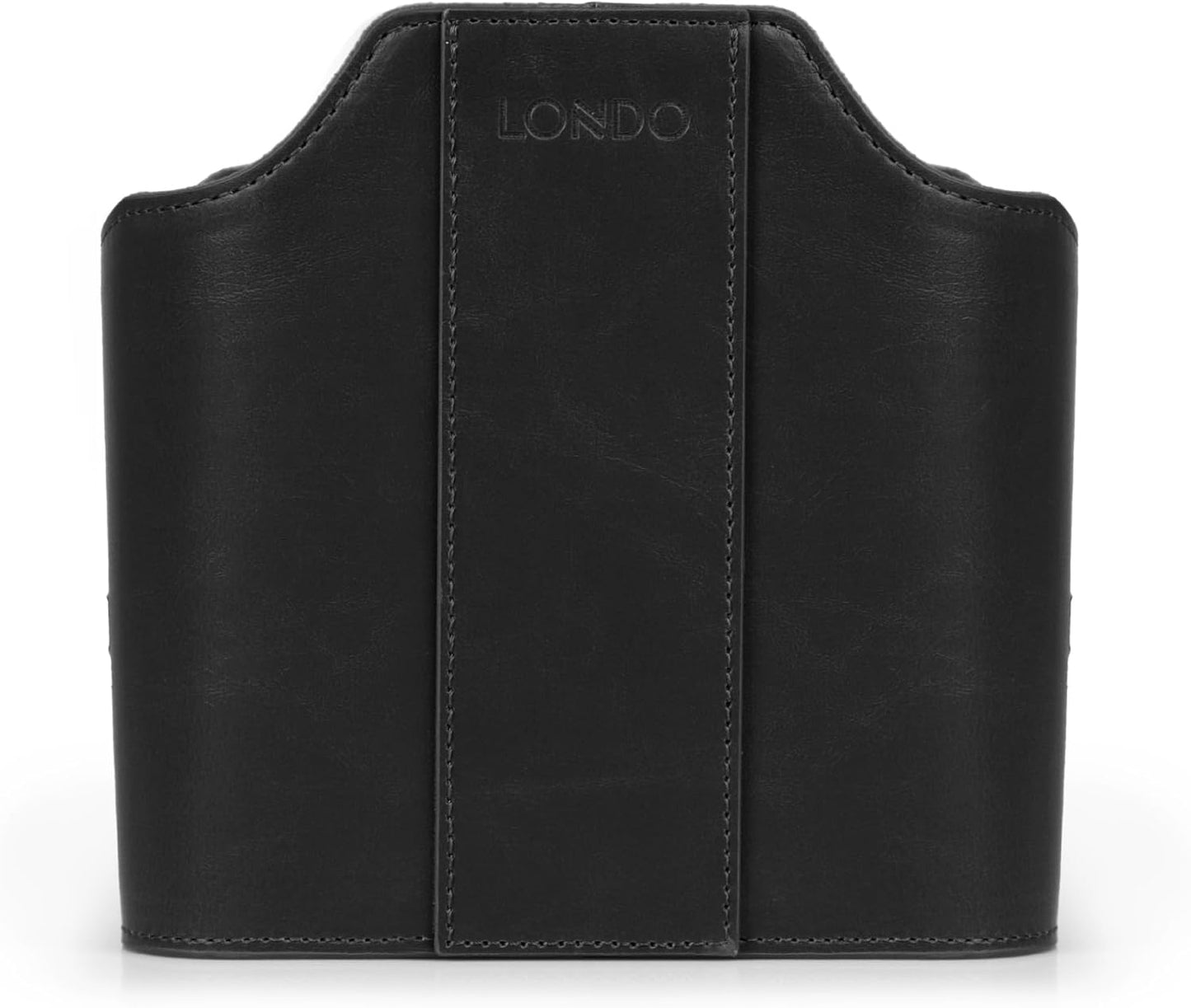 Londo PU Leather Remote Control Holder, Office Supplies Desk Organizer with Tablet Slot, Makeup Brush and Utensils