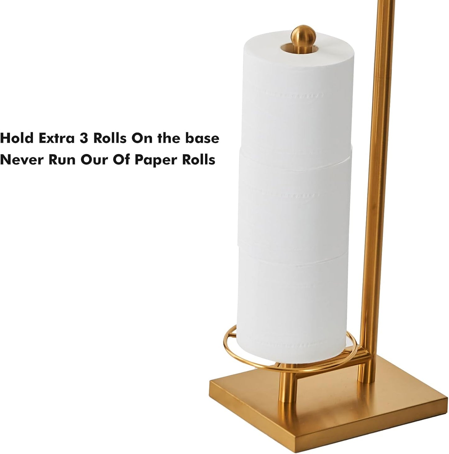 Toilet Paper Holder with Tray At the Top, Heavy-Weighted Base No Wobbly, Freestanding Toilet Paper Rolls Stand, Hold