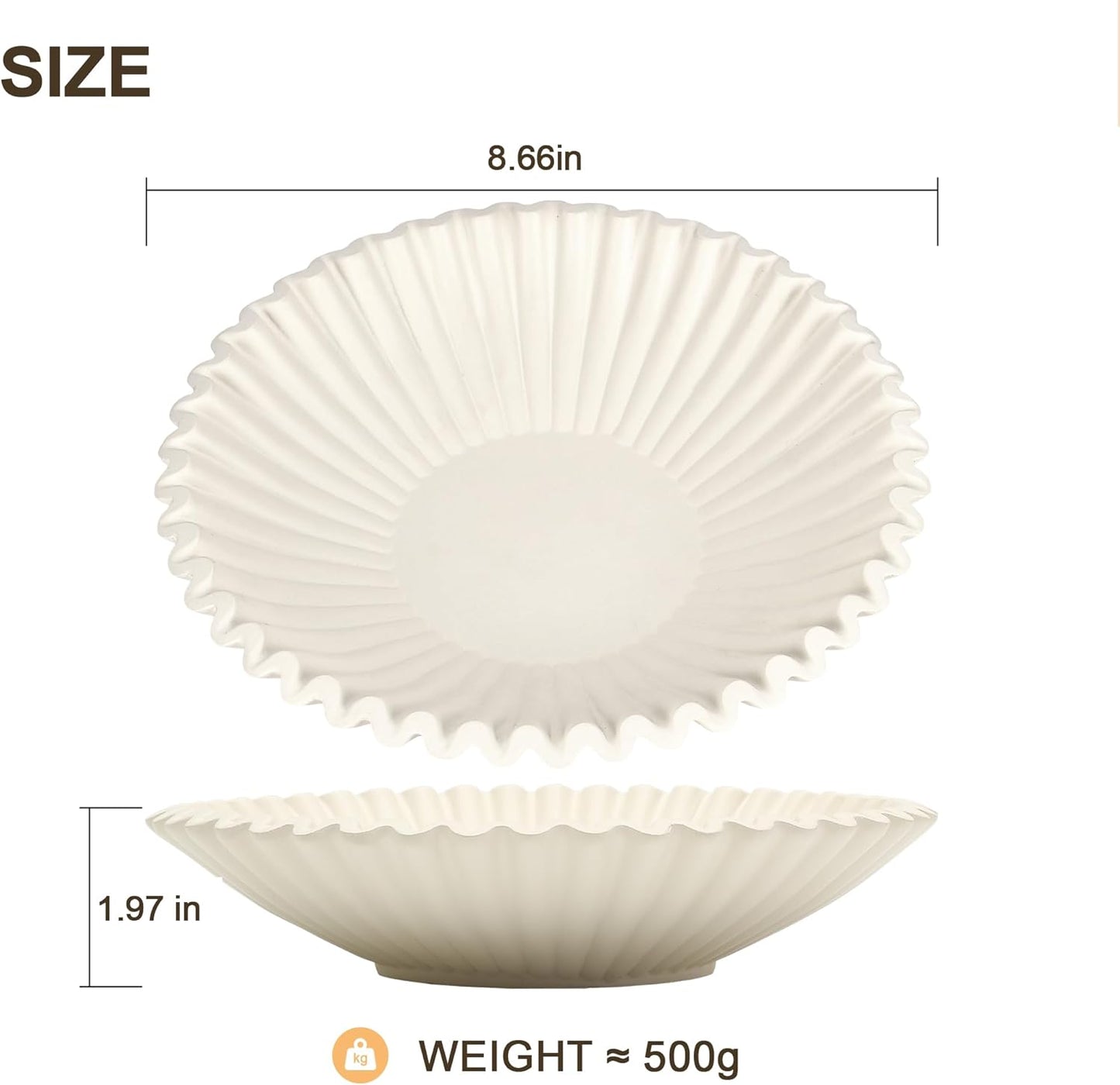Coffee Table Bowl / Beige / 8.65 Inch