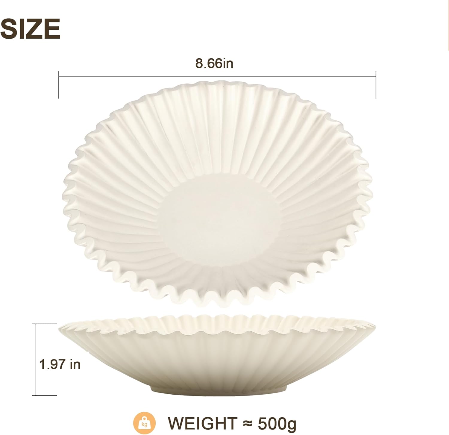 Coffee Table Bowl / Beige / 8.65 Inch