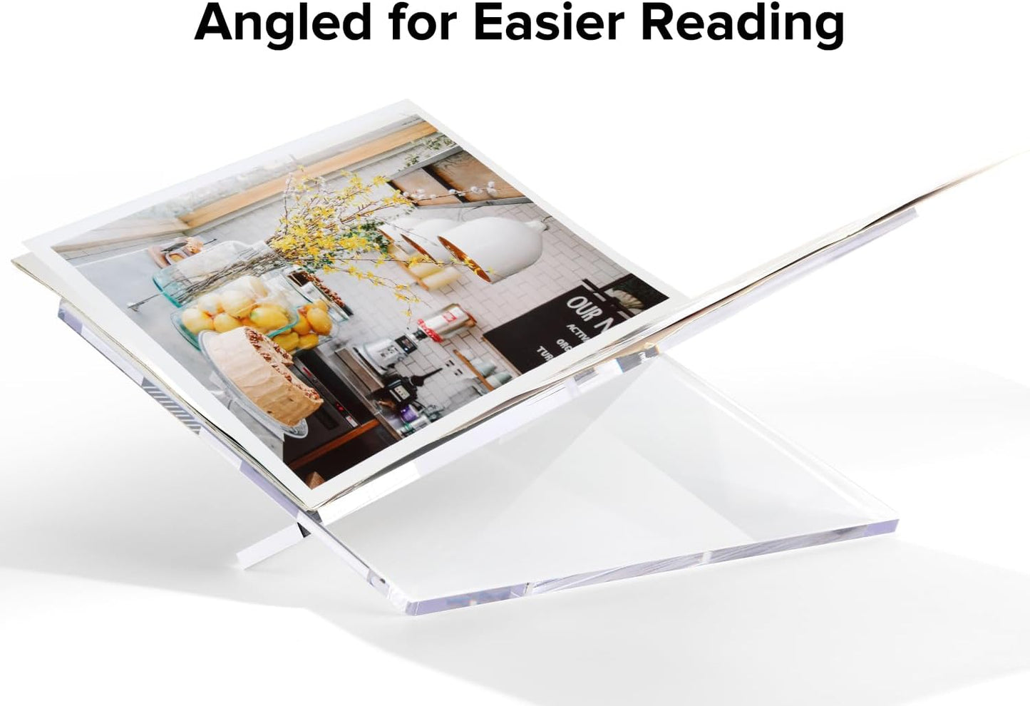 Acrylic Book Stand Acrylic Book Holder / Clear / Large / 12.5 x 9.5 x 5.7