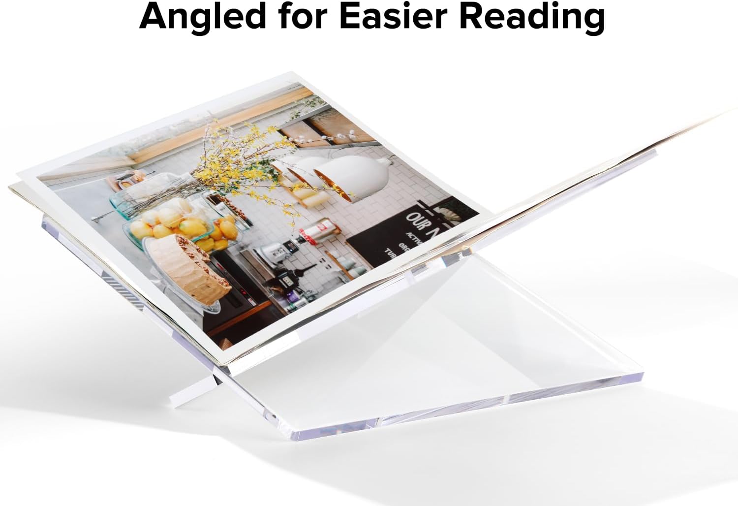 Acrylic Book Stand Acrylic Book Holder / Clear / Large / 12.5 x 9.5 x 5.7