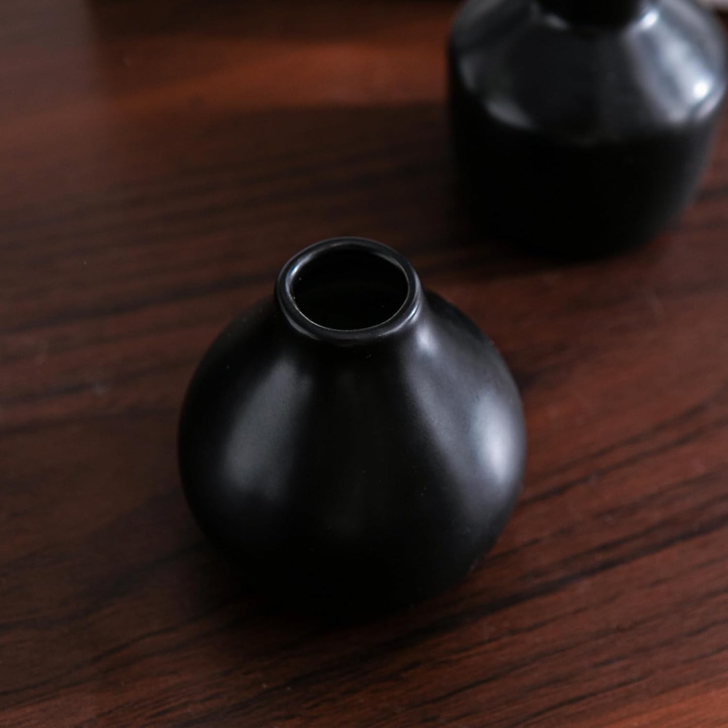 Elegant mini ceramic vases / Black / Set of 12