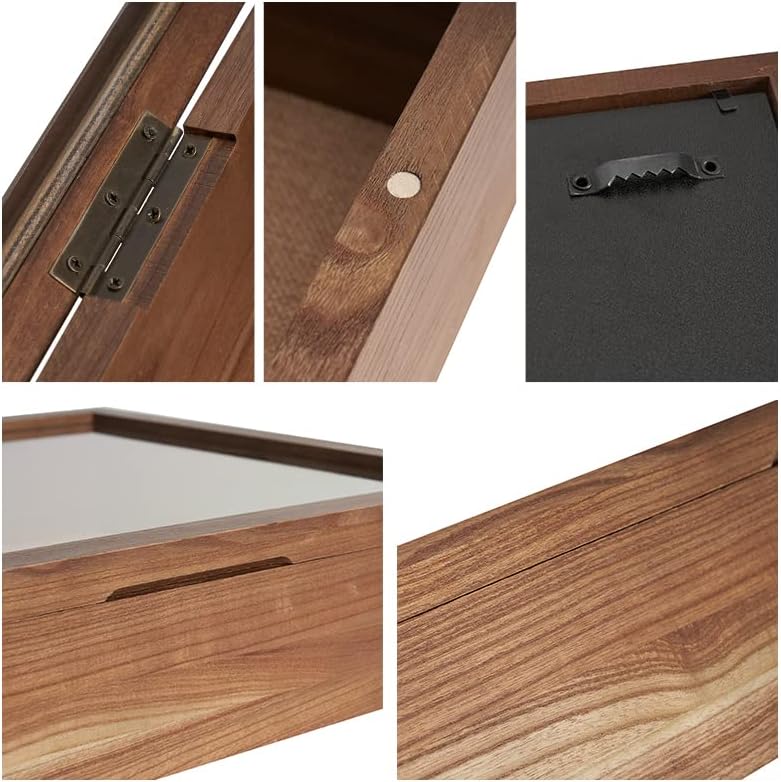 16x20 Large 4-Inch Deep Solid Wood Shadow Box with Hinged Door, Walnut | Solid Wood; 16x20-Inch Large Display; 4-Inch