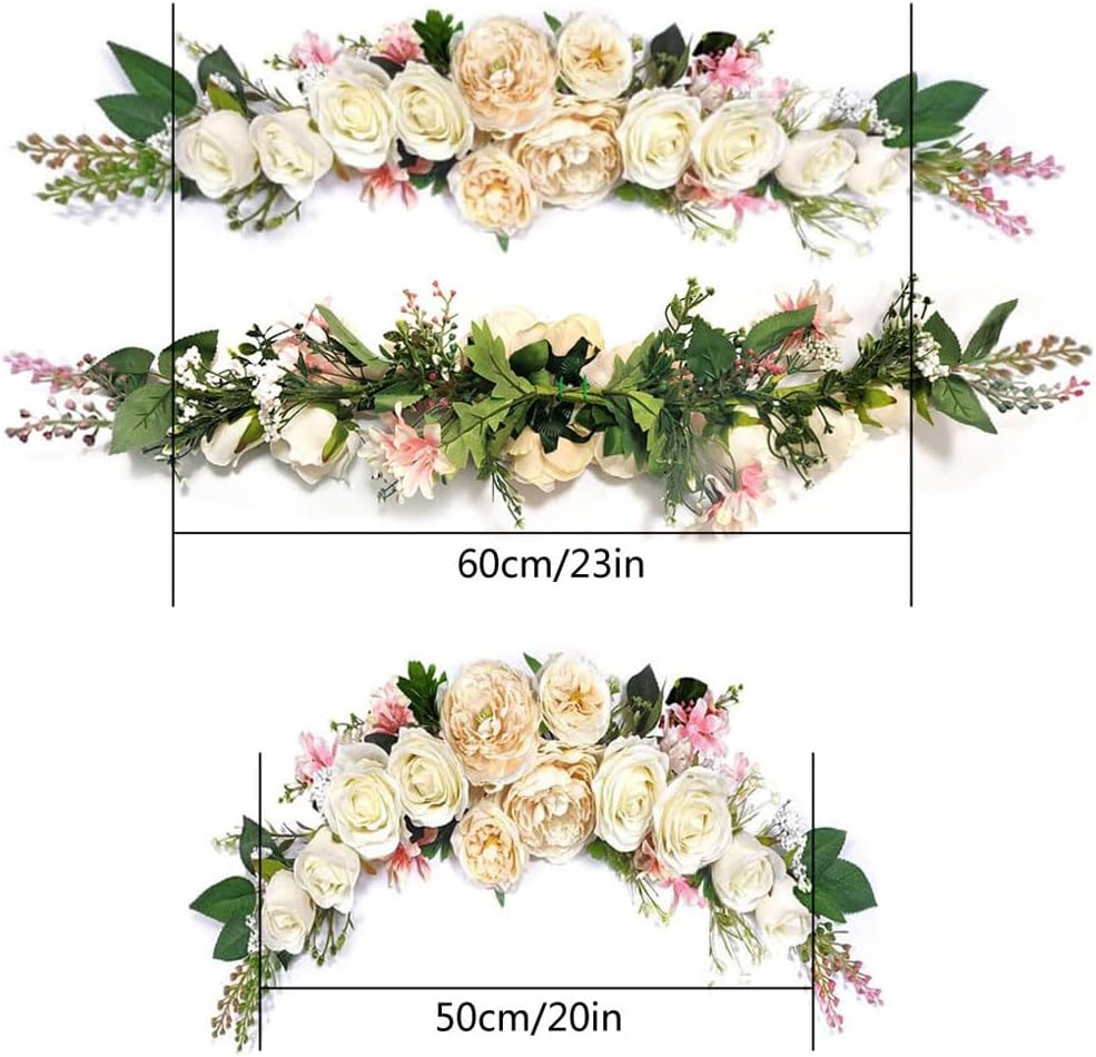 Artificial Flower Swag for Door / Champagne