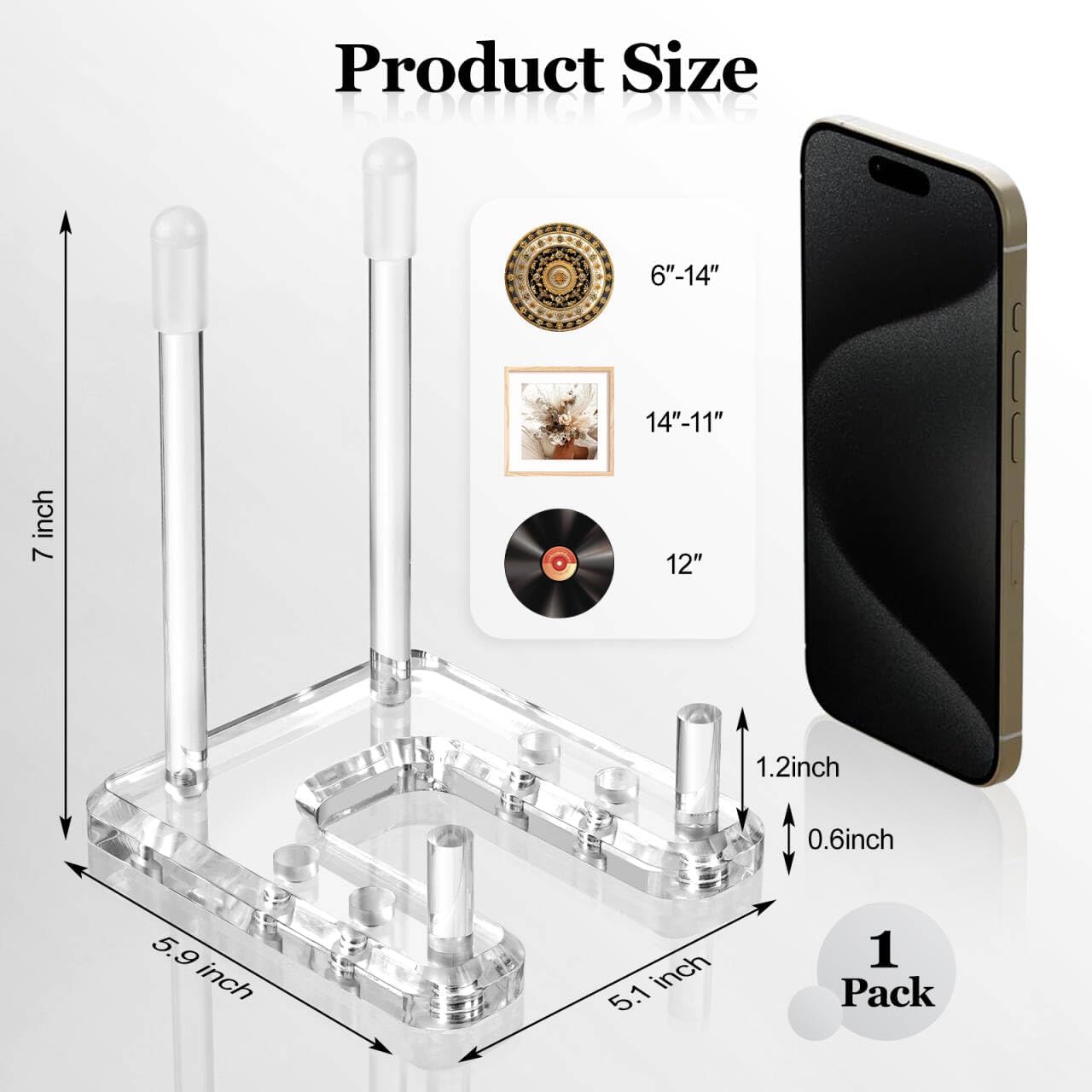 Books / Plate Stands for Display / 1-pack / Clear