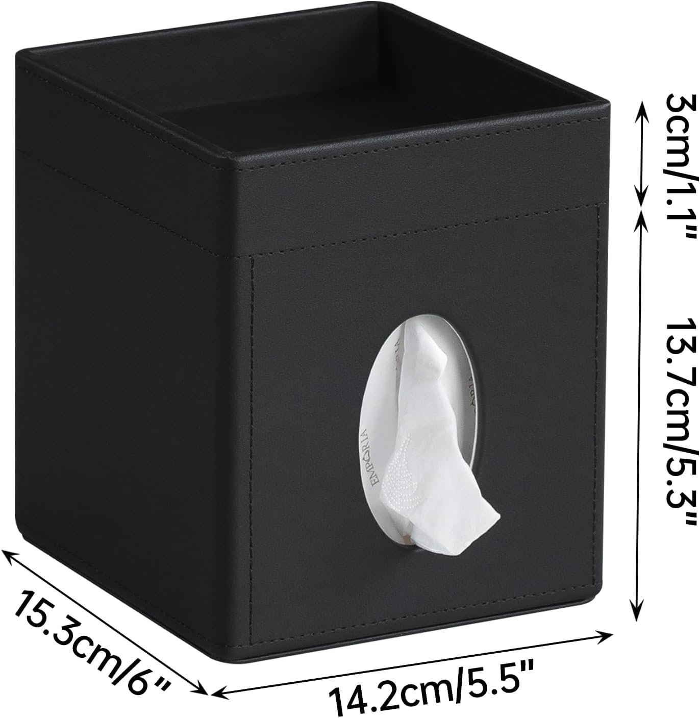 Storage Tray / Tissue Box Cover / Black