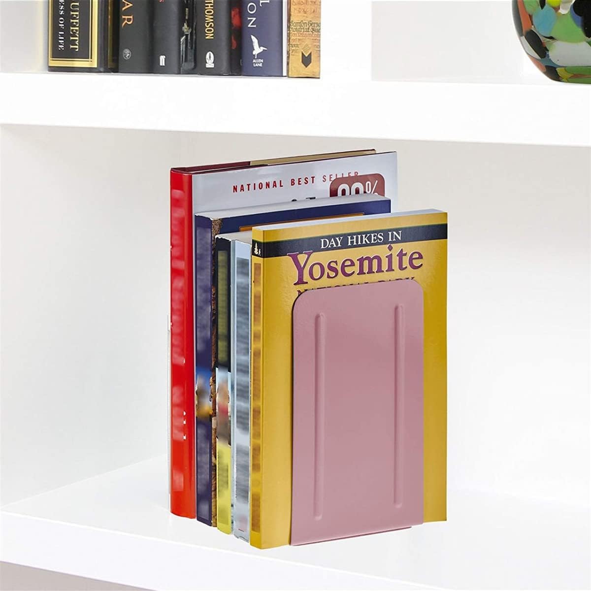 Steel Metal Book Ends Storage / Pink