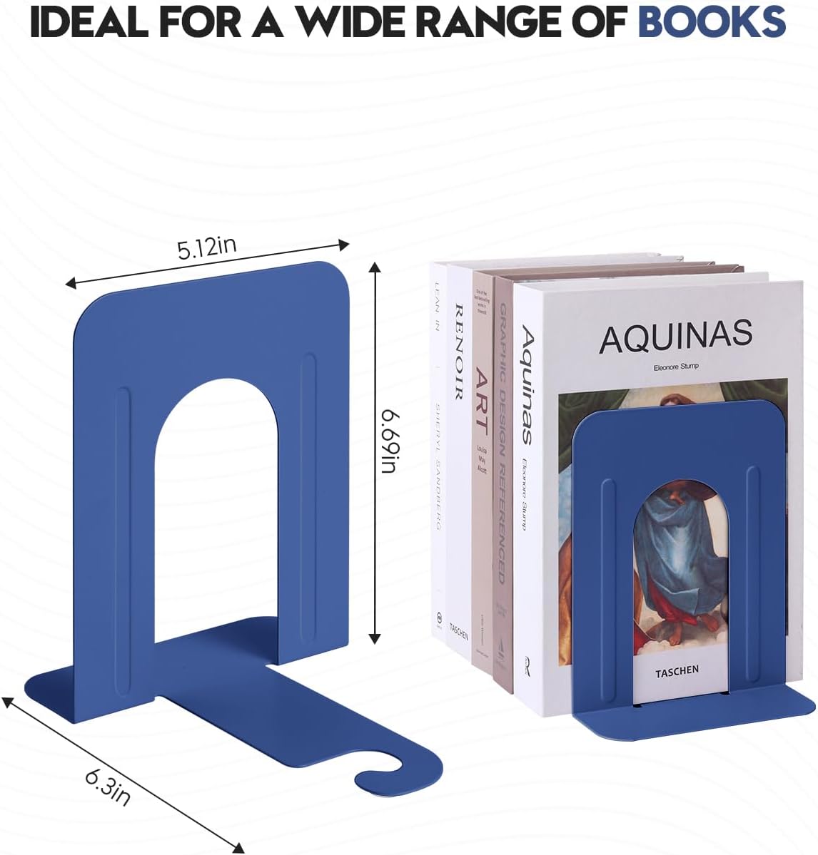 Metal Book Ends / Blue / Set of 2