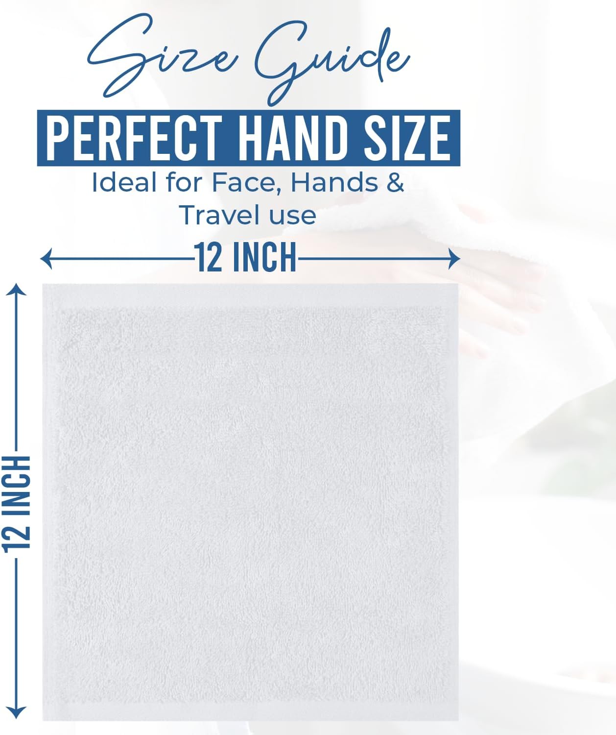 DAN RIVER 24 Pack Cotton Wash Cloths Set for Showering [12x12] White | Lighter Weight, Quick to Dry, Super Soft &