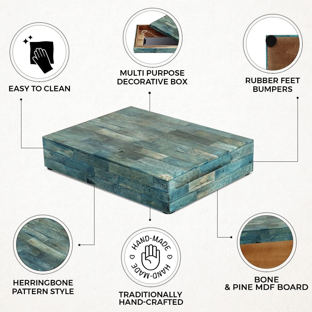 Remote Control & Keepsake Memory Box / VERDIGRIS / 6 x 8 x 1.5