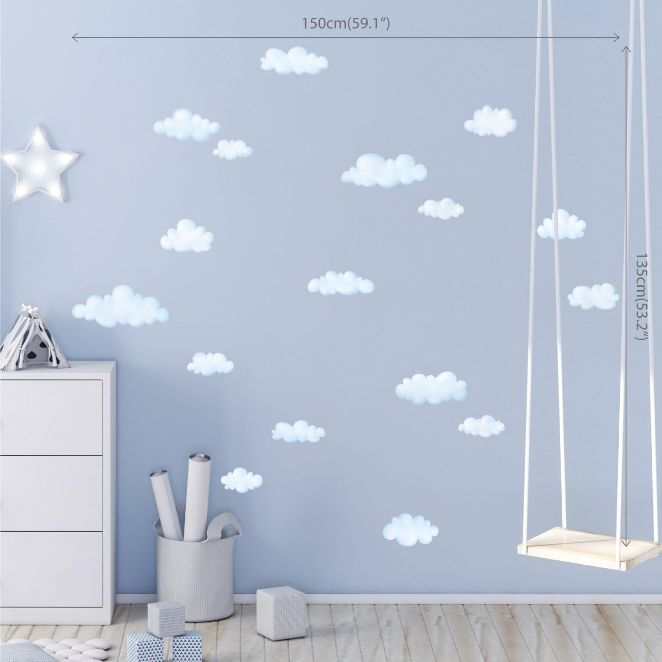 Small Clouds Wall Decals for Kids / Clouds S
