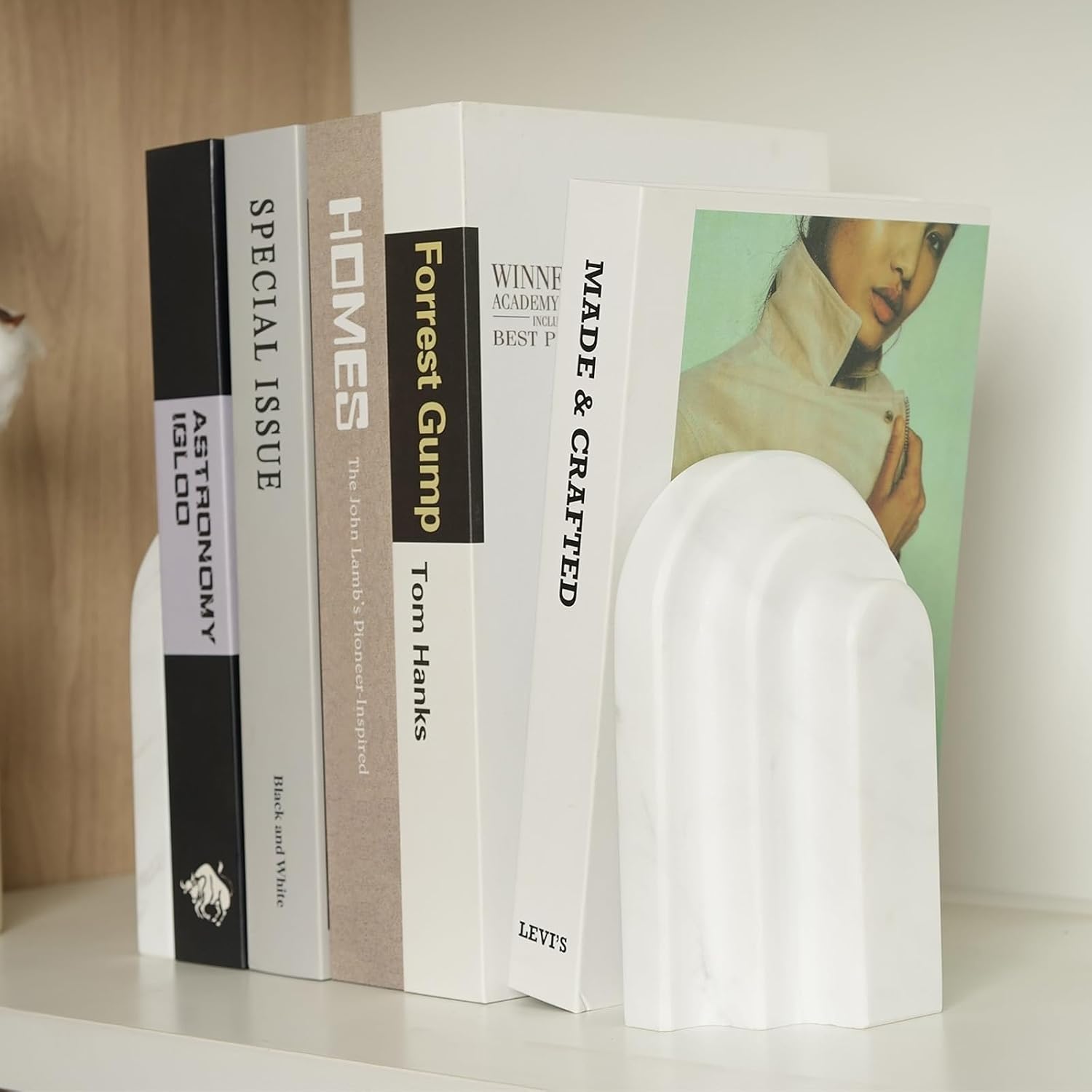 Heavy Duty Bookends / Arched-white