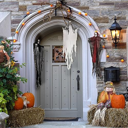 Halloween Hanging Skeleton Ghosts, Halloweens Grim Reapers (3 Pack)