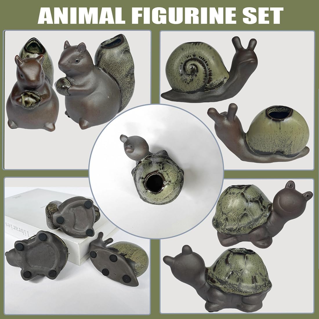 Ceramic Garden Figurines Statue Turtle / Set of 3