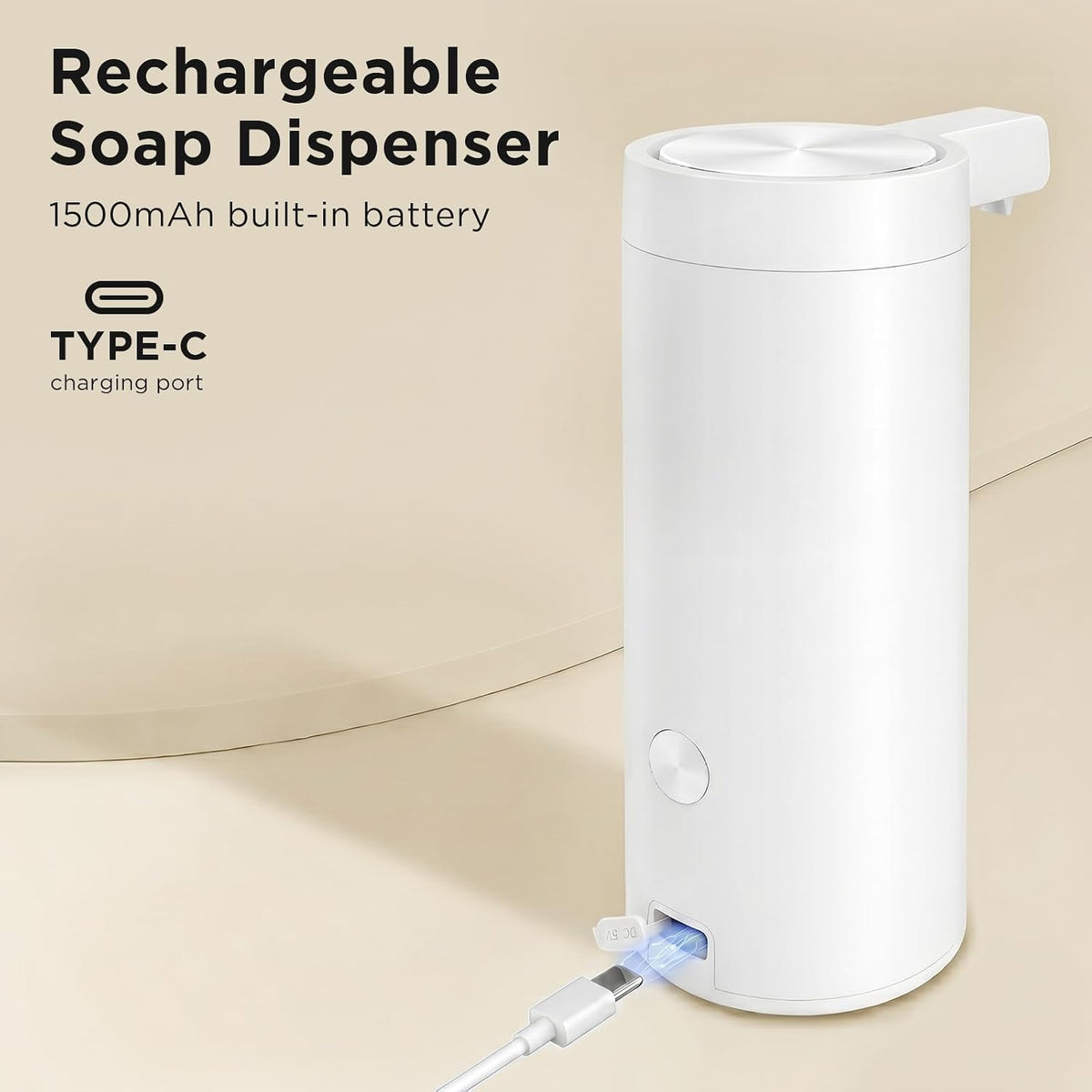 Touchless Automatic Soap Dispenser – 3 Adjustable Dispensing Modes, Fast Sensor, USB Rechargeable Soap Dispenser for