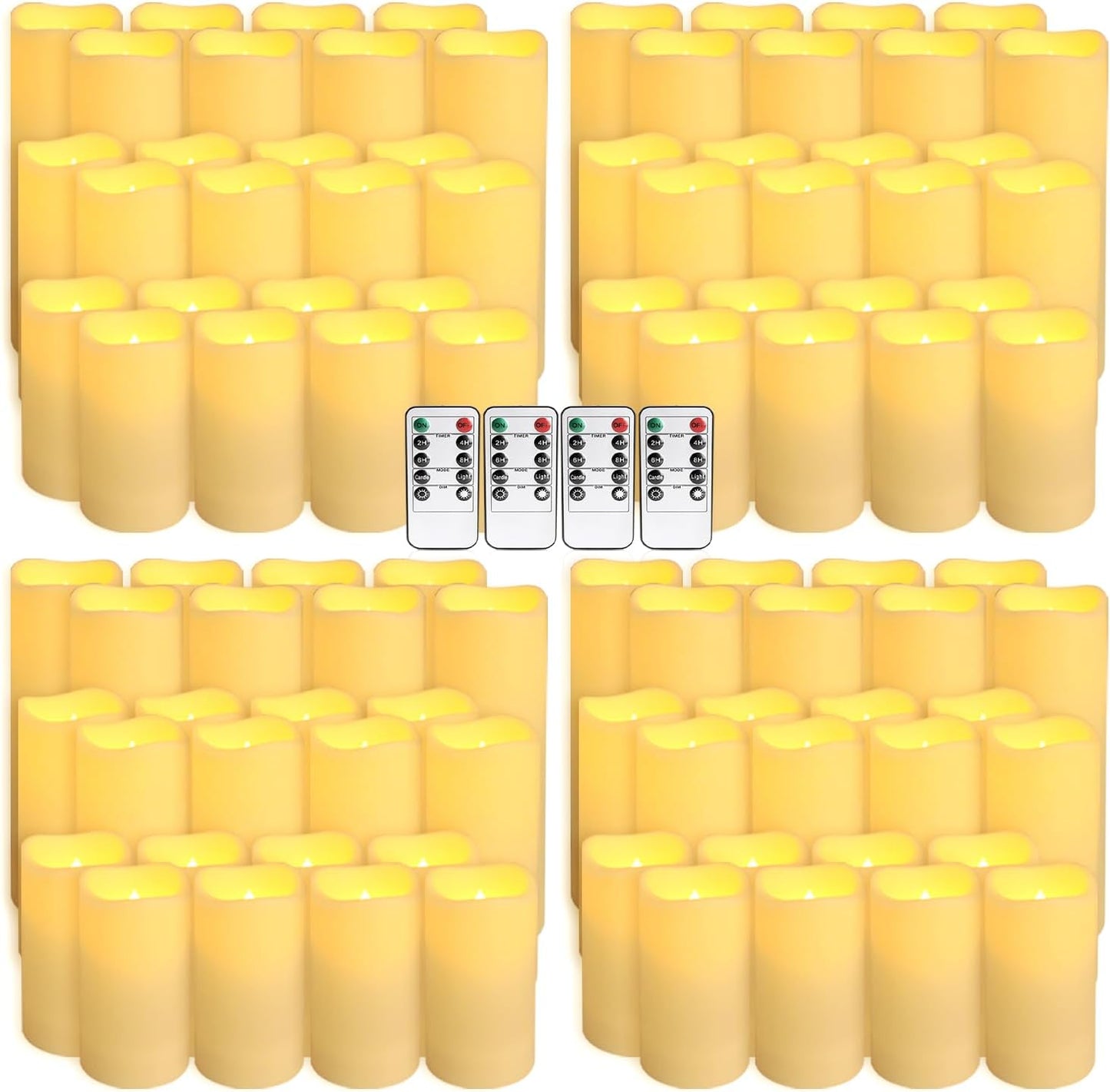 fclayvts 96-Pack LED Flameless Candles with Remote Control - Perfect for Parties, and Special Occasions(Three Sizes)
