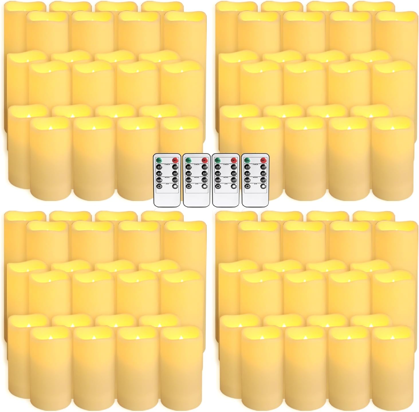 fclayvts 96-Pack LED Flameless Candles with Remote Control - Perfect for Parties, and Special Occasions(Three Sizes)
