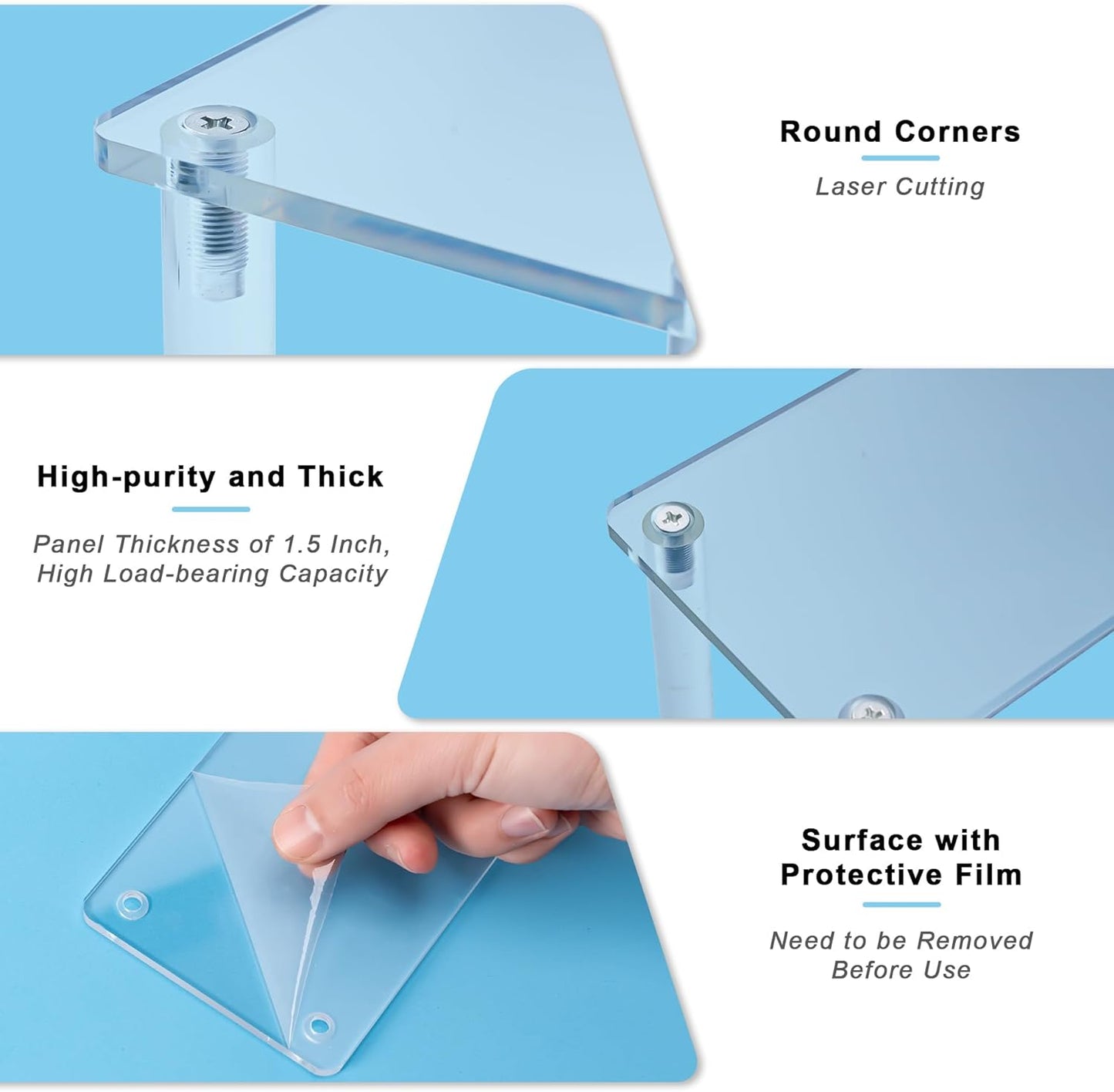 Acrylic Risers Display Stands / Large 11.8IN / Set of 2