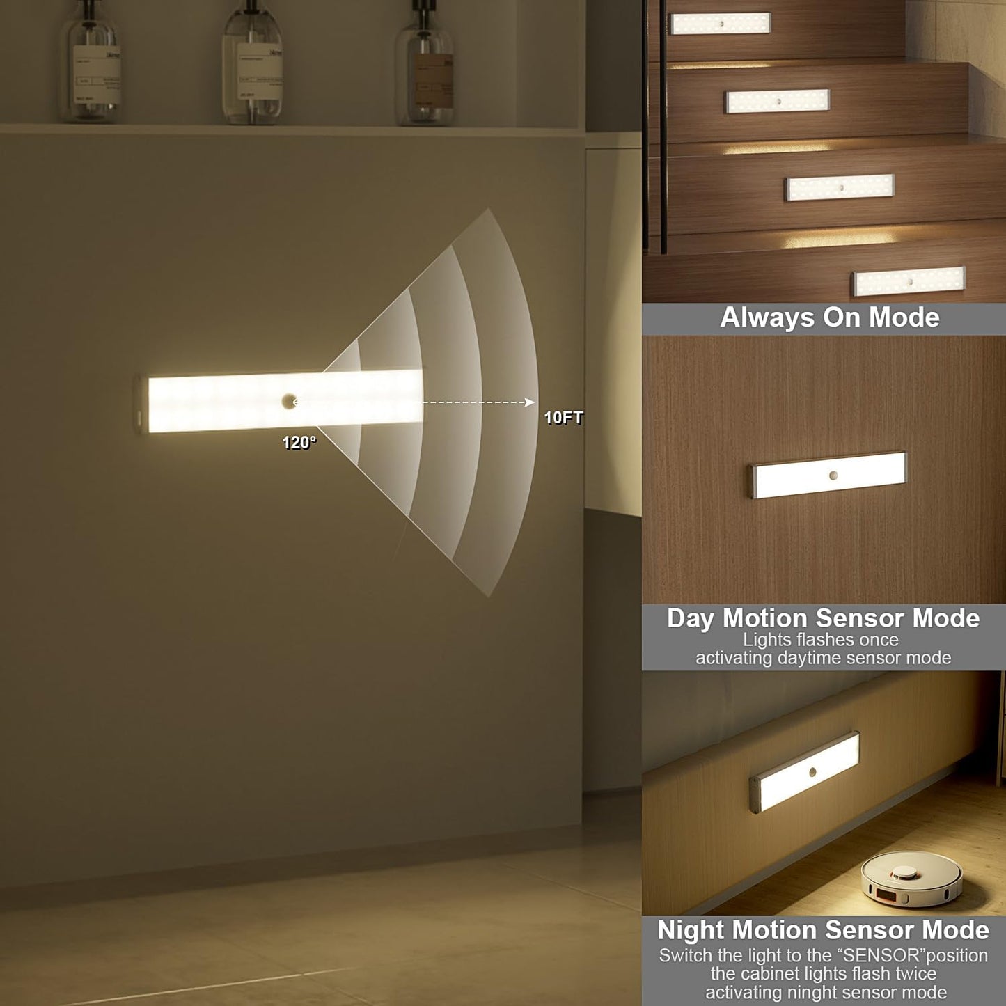 Under Cabinet Lighting ,15 Colors Motion Sensor Light Indoor Night Lights with Remote,58LED RGB Under Cabinet Lights