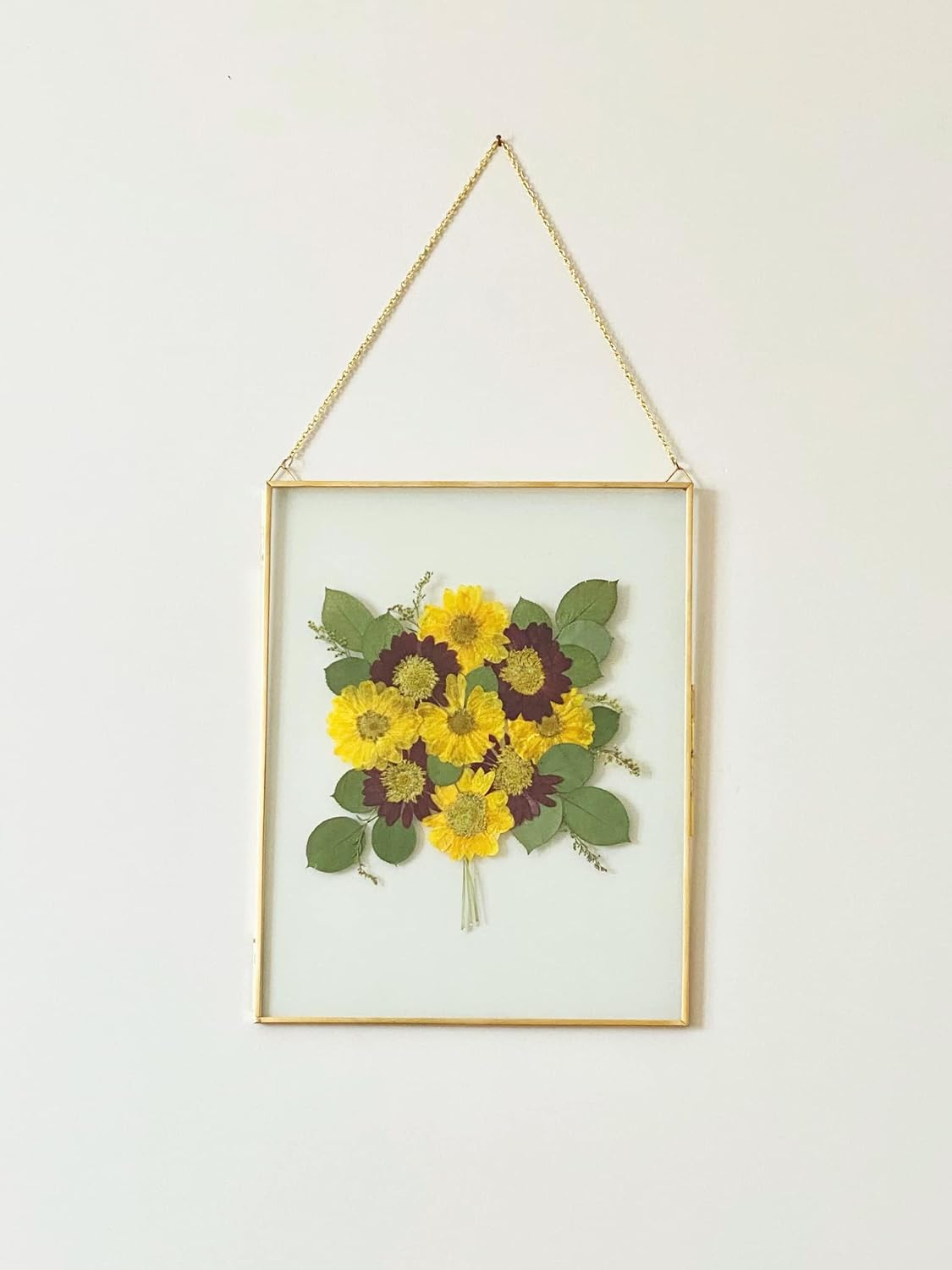 Beedecor Double Glass Frame for Pressed Flowers, Leaf and Artwork - Set of 2 Hanging Picture Frames, Tempered Glass