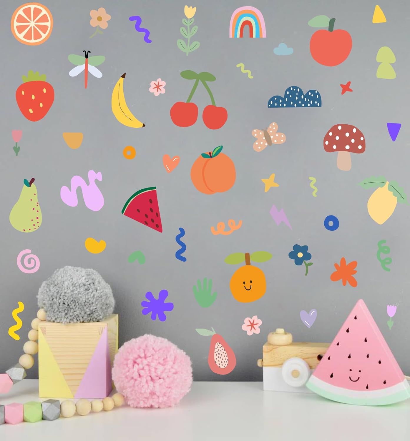 Abstract Fruits Shapes Wall Decal / Fruit Shapes