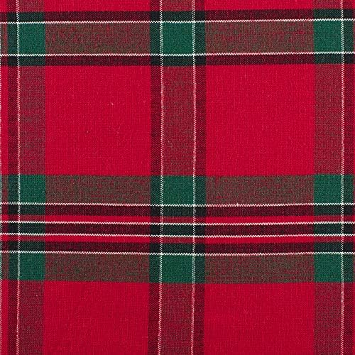 DII Farmhouse Christmas Plaid Dining Table & Kitchen Décor, Holiday Tablecloth, 70" Round, Red & Green