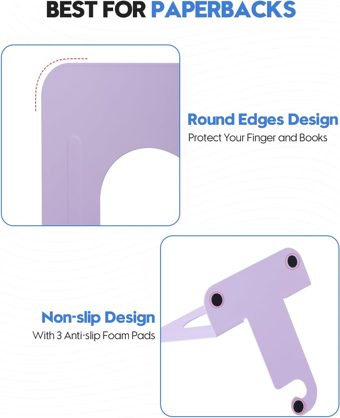 Metal Book Ends / Light Purple / Set of 2