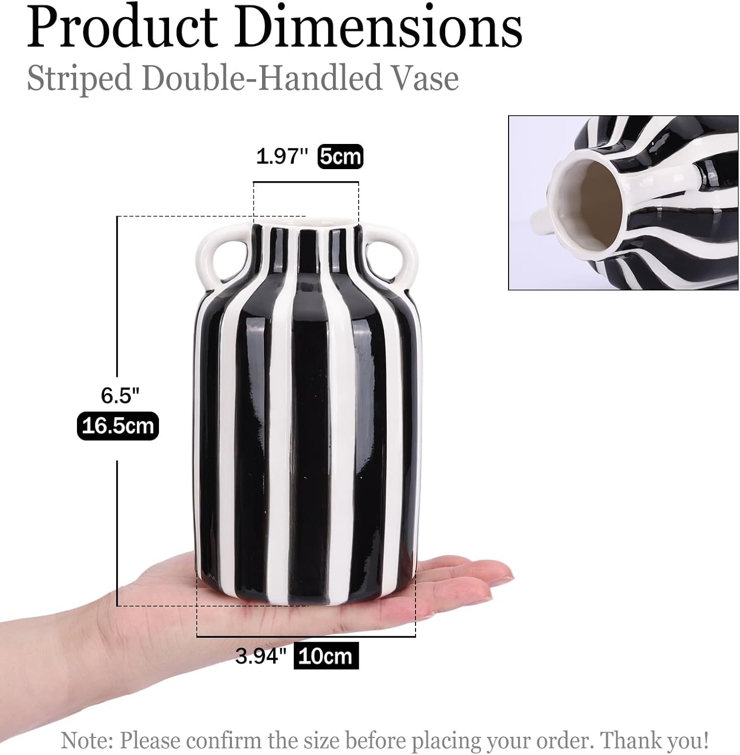 Ceramic Vase / Black and White