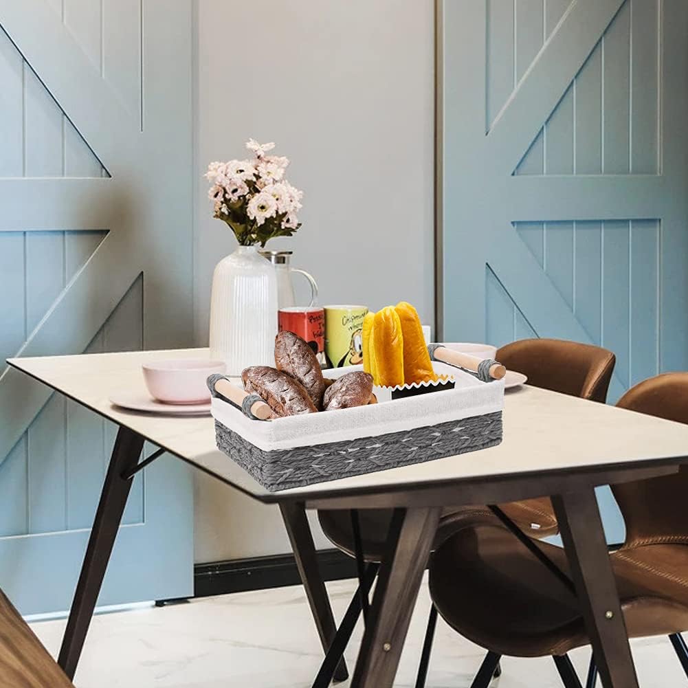 Storage Basket Wicker Baskets for Organizing Storage Bins for Counter Toilet Paper Storage / Grey