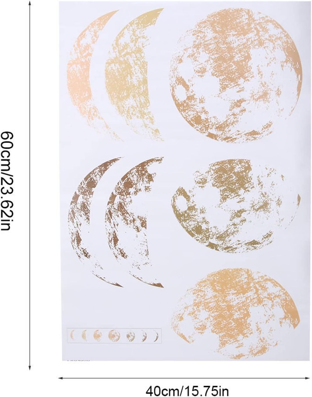 Moon Phases Decor Modern Art Decal Background Sticker / Gold