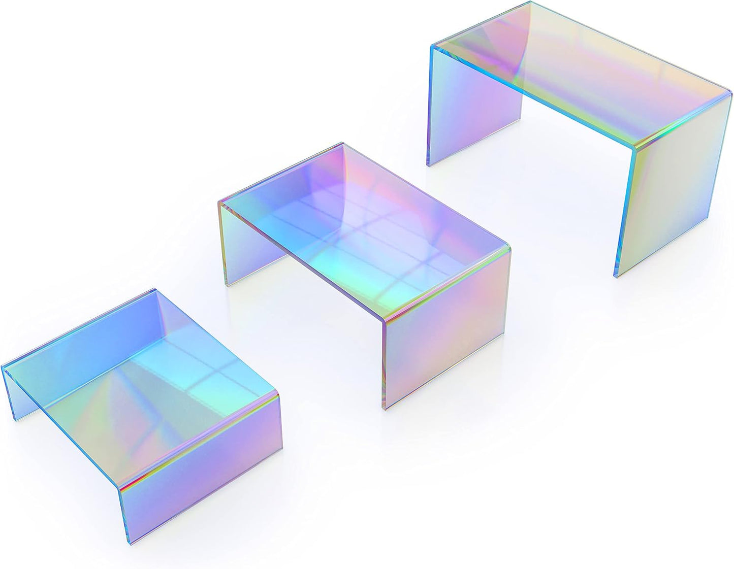 Rainbow Iridescent Acrylic Display Risers / Set of 6