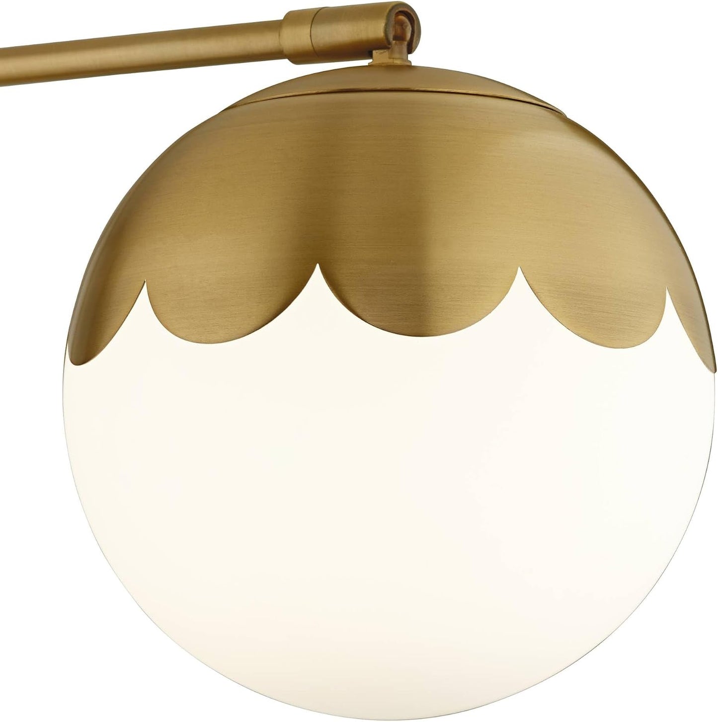 Camila 8 1/4" Brass and Glass Globe Plug-In Modern Wall Lamp Light Fixture | Indoor Swing Arm Antique Metal Dimmable
