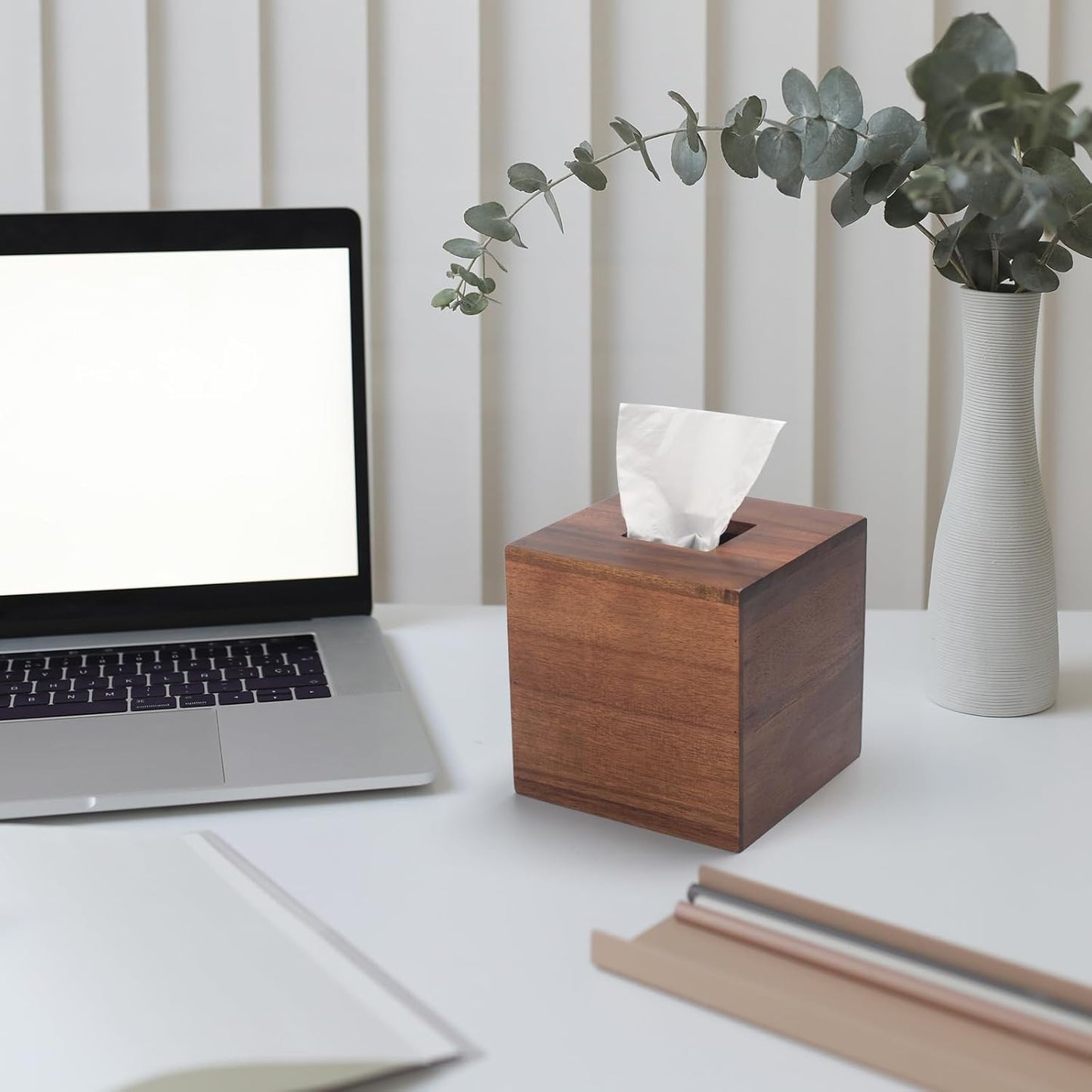 Acacia Wood Facial Paper Holder / Square