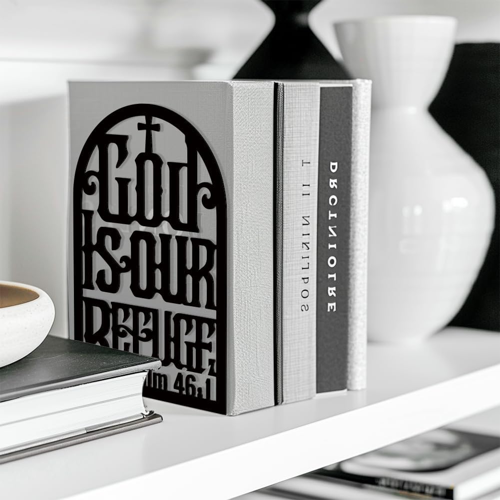 Metal Bookends / Modern Decorative Heavy Duty Study Book Support Stoppers / Bible