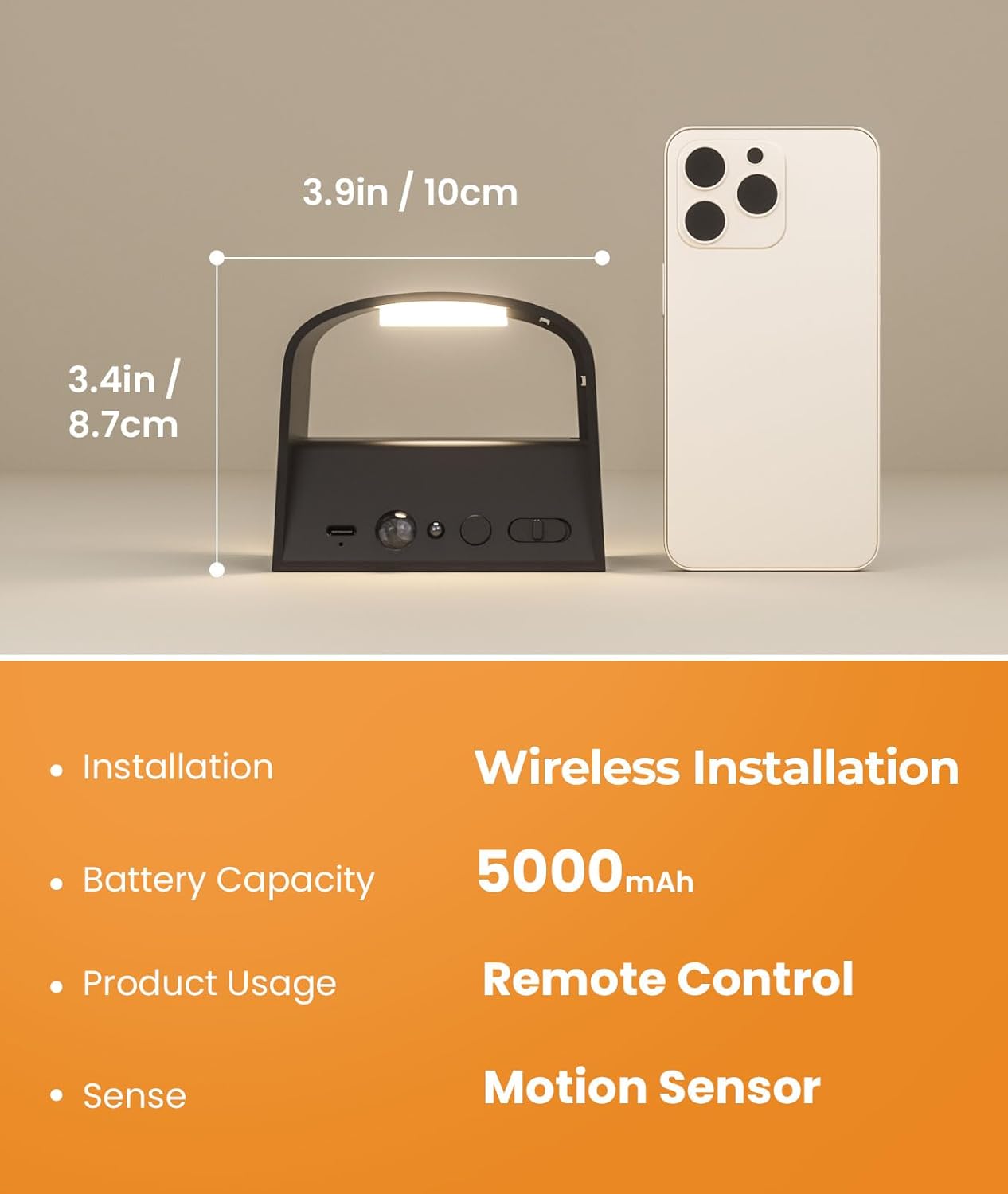 FULEN Motion Sensor Wall Light with Remote Control 3 Colors Wireless Wall Lamp LED Indoor Up and Down Wall Sconce