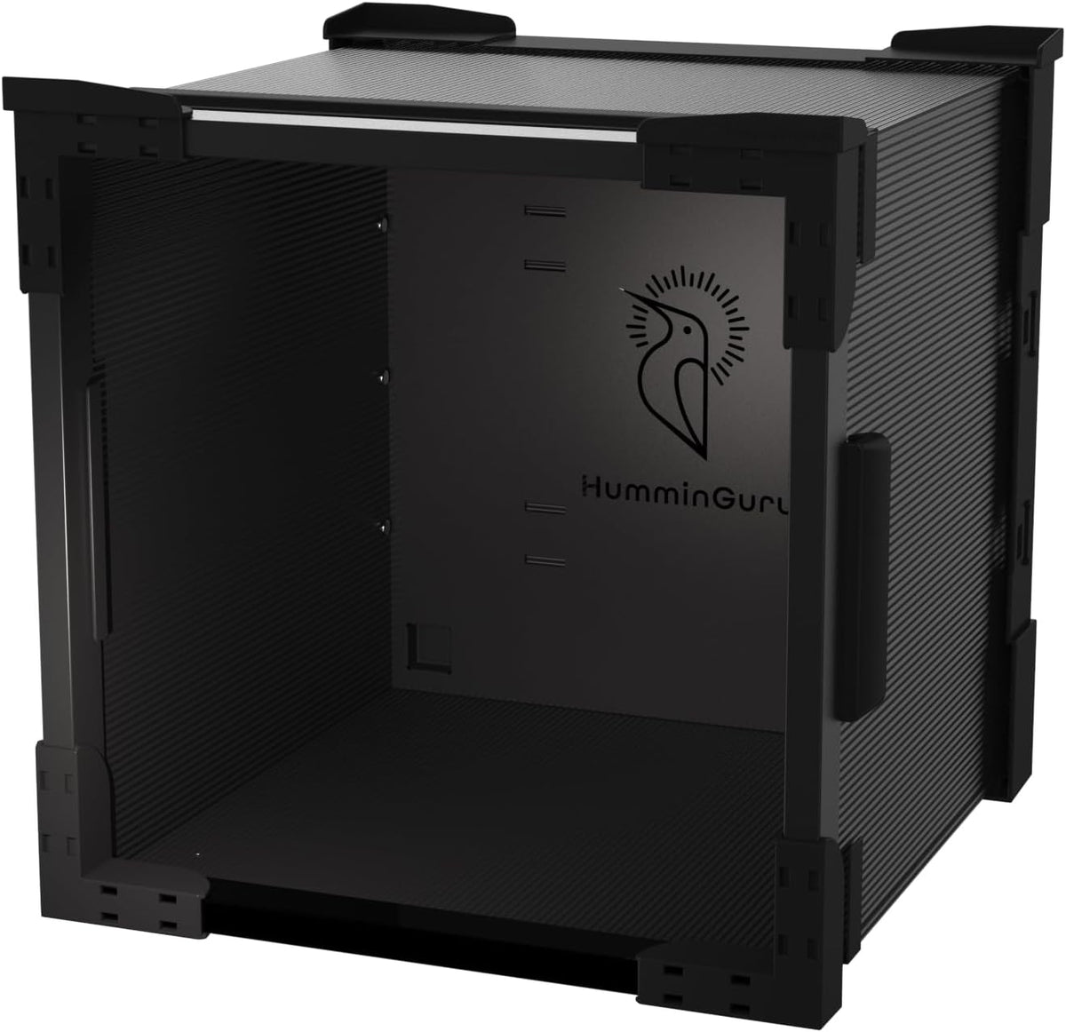 HumminGuru FlexiCube Vinyl Record Storage Box – Stackable Organizer for 12” Records, Holds 70 LPs | Modular Vinyl Shelf