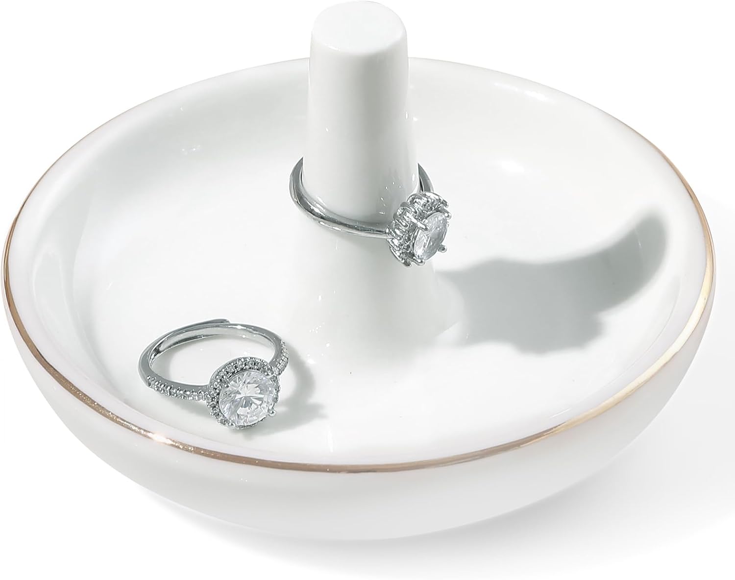 Ceramic Holder for Rings Earrings Necklace / White Ring Holder