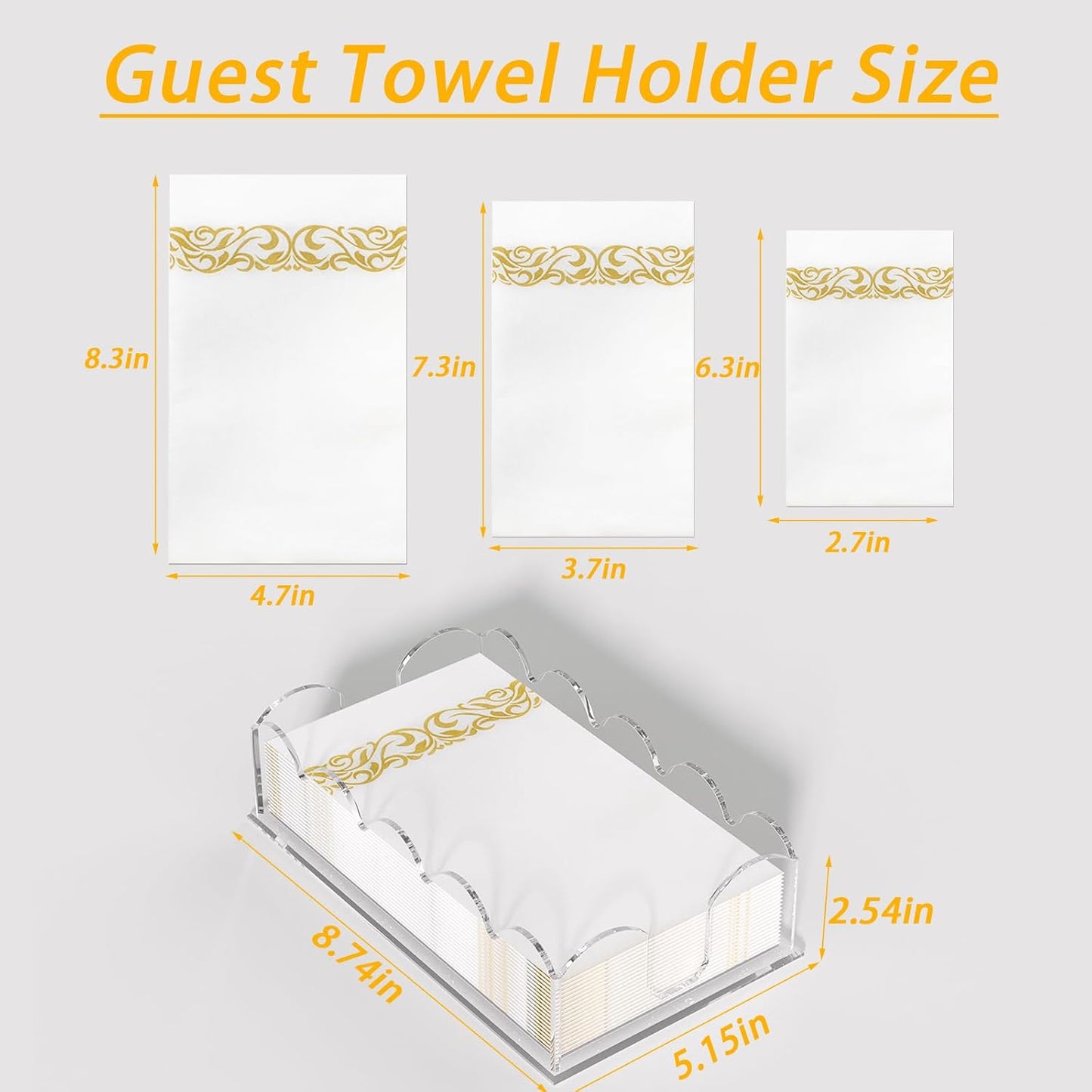 Acrylic Guest Towel Napkin Holder / Clear